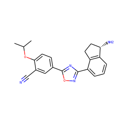 CC(C)Oc1ccc(-c2nc(-c3cccc4c3CC[C@@H]4N)no2)cc1C#N ZINC000117377444