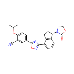 CC(C)Oc1ccc(-c2nc(-c3cccc4c3CC[C@@H]4N3CCOC3=O)no2)cc1C#N ZINC000117411552