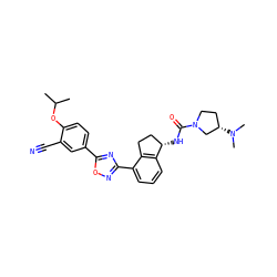 CC(C)Oc1ccc(-c2nc(-c3cccc4c3CC[C@@H]4NC(=O)N3CC[C@H](N(C)C)C3)no2)cc1C#N ZINC000202709677