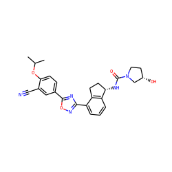 CC(C)Oc1ccc(-c2nc(-c3cccc4c3CC[C@@H]4NC(=O)N3CC[C@H](O)C3)no2)cc1C#N ZINC000202712662