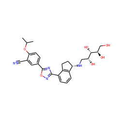 CC(C)Oc1ccc(-c2nc(-c3cccc4c3CC[C@@H]4NC[C@@H](O)[C@H](O)[C@H](O)CO)no2)cc1C#N ZINC000118274911