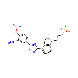 CC(C)Oc1ccc(-c2nc(-c3cccc4c3CC[C@@H]4NCCS(C)(=O)=O)no2)cc1C#N ZINC000118270393