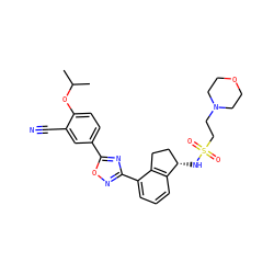 CC(C)Oc1ccc(-c2nc(-c3cccc4c3CC[C@@H]4NS(=O)(=O)CCN3CCOCC3)no2)cc1C#N ZINC000202710448