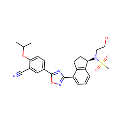 CC(C)Oc1ccc(-c2nc(-c3cccc4c3CC[C@H]4N(CCO)S(C)(=O)=O)no2)cc1C#N ZINC000117393350