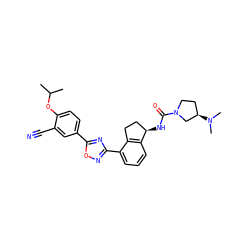 CC(C)Oc1ccc(-c2nc(-c3cccc4c3CC[C@H]4NC(=O)N3CC[C@@H](N(C)C)C3)no2)cc1C#N ZINC000202709849