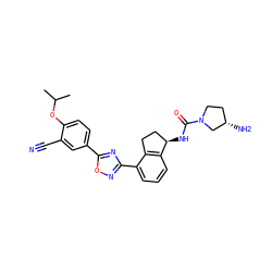 CC(C)Oc1ccc(-c2nc(-c3cccc4c3CC[C@H]4NC(=O)N3CC[C@H](N)C3)no2)cc1C#N ZINC000202711706
