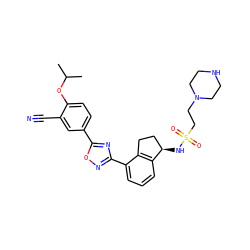 CC(C)Oc1ccc(-c2nc(-c3cccc4c3CC[C@H]4NS(=O)(=O)CCN3CCNCC3)no2)cc1C#N ZINC000214821102