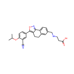 CC(C)Oc1ccc(-c2onc3c2CCc2cc(CNCCC(=O)O)ccc2-3)cc1C#N ZINC000117166862