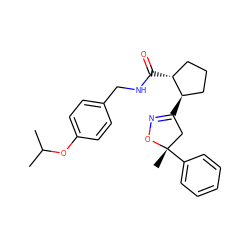 CC(C)Oc1ccc(CNC(=O)[C@@H]2CCC[C@H]2C2=NO[C@@](C)(c3ccccc3)C2)cc1 ZINC000045287308