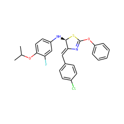 CC(C)Oc1ccc(N[C@H]2SC(Oc3ccccc3)=N/C2=C\c2ccc(Cl)cc2)cc1F ZINC000204089979