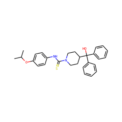 CC(C)Oc1ccc(NC(=S)N2CCC(C(O)(c3ccccc3)c3ccccc3)CC2)cc1 ZINC000084757754
