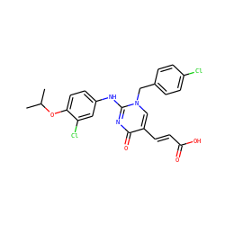 CC(C)Oc1ccc(Nc2nc(=O)c(/C=C/C(=O)O)cn2Cc2ccc(Cl)cc2)cc1Cl ZINC000204097759