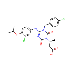 CC(C)Oc1ccc(Nc2nc(=O)n([C@@H](C)CC(=O)O)c(=O)n2Cc2ccc(Cl)cc2)cc1Cl ZINC000200520906