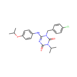 CC(C)Oc1ccc(Nc2nc(=O)n(C(C)C)c(=O)n2Cc2ccc(Cl)cc2)cc1 ZINC000200517453