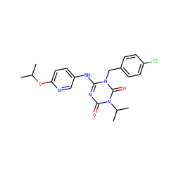 CC(C)Oc1ccc(Nc2nc(=O)n(C(C)C)c(=O)n2Cc2ccc(Cl)cc2)cn1 ZINC000200516416