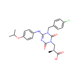 CC(C)Oc1ccc(Nc2nc(=O)n(C[C@H](C)C(=O)O)c(=O)n2Cc2ccc(Cl)cc2)cc1 ZINC000200514306