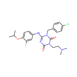 CC(C)Oc1ccc(Nc2nc(=O)n(CCN(C)C)c(=O)n2Cc2ccc(Cl)cc2)cc1F ZINC000200507225