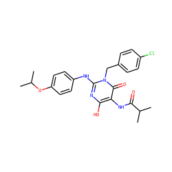 CC(C)Oc1ccc(Nc2nc(O)c(NC(=O)C(C)C)c(=O)n2Cc2ccc(Cl)cc2)cc1 ZINC001772640026