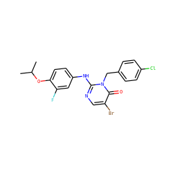 CC(C)Oc1ccc(Nc2ncc(Br)c(=O)n2Cc2ccc(Cl)cc2)cc1F ZINC000204096121