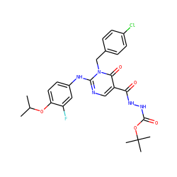 CC(C)Oc1ccc(Nc2ncc(C(=O)NNC(=O)OC(C)(C)C)c(=O)n2Cc2ccc(Cl)cc2)cc1F ZINC001772608997