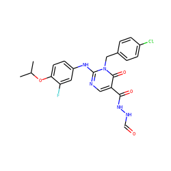 CC(C)Oc1ccc(Nc2ncc(C(=O)NNC=O)c(=O)n2Cc2ccc(Cl)cc2)cc1F ZINC001772646447