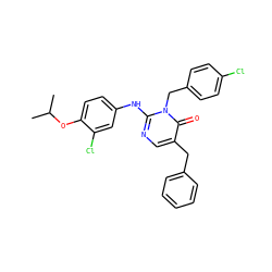 CC(C)Oc1ccc(Nc2ncc(Cc3ccccc3)c(=O)n2Cc2ccc(Cl)cc2)cc1Cl ZINC000200068357