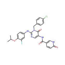 CC(C)Oc1ccc(Nc2ncc(NC(=O)c3ccc(=O)[nH]c3)c(=O)n2Cc2ccc(Cl)cc2)cc1F ZINC000204098125