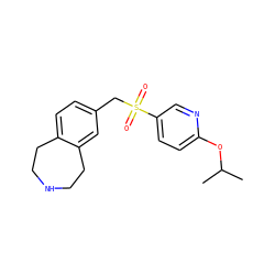 CC(C)Oc1ccc(S(=O)(=O)Cc2ccc3c(c2)CCNCC3)cn1 ZINC000049014025