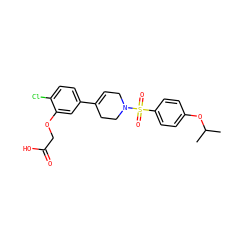 CC(C)Oc1ccc(S(=O)(=O)N2CC=C(c3ccc(Cl)c(OCC(=O)O)c3)CC2)cc1 ZINC001772623147