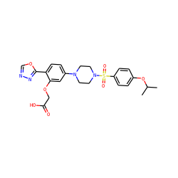 CC(C)Oc1ccc(S(=O)(=O)N2CCN(c3ccc(-c4nnco4)c(OCC(=O)O)c3)CC2)cc1 ZINC001772598144