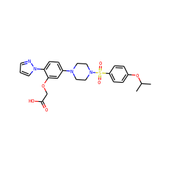 CC(C)Oc1ccc(S(=O)(=O)N2CCN(c3ccc(-n4cccn4)c(OCC(=O)O)c3)CC2)cc1 ZINC001772620537