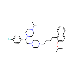 CC(C)Oc1ccc2ccccc2c1CCCCN1CCN(C[C@H](c2ccc(F)cc2)N2CCN(C(C)C)CC2)CC1 ZINC000028646274