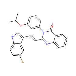 CC(C)Oc1cccc(-n2c(/C=C/c3c[nH]c4ccc(Br)cc34)nc3ccccc3c2=O)c1 ZINC000013725284