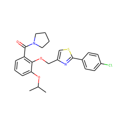CC(C)Oc1cccc(C(=O)N2CCCC2)c1OCc1csc(-c2ccc(Cl)cc2)n1 ZINC000028525492