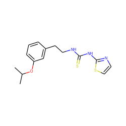 CC(C)Oc1cccc(CCNC(=S)Nc2nccs2)c1 ZINC000013744865