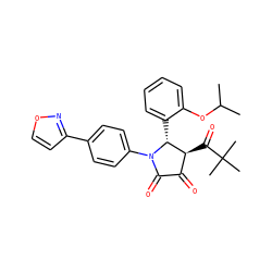 CC(C)Oc1ccccc1[C@@H]1[C@@H](C(=O)C(C)(C)C)C(=O)C(=O)N1c1ccc(-c2ccon2)cc1 ZINC000169695047