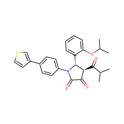 CC(C)Oc1ccccc1[C@@H]1[C@@H](C(=O)C(C)C)C(=O)C(=O)N1c1ccc(-c2ccsc2)cc1 ZINC000169695700