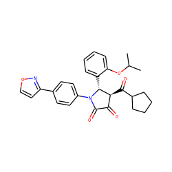 CC(C)Oc1ccccc1[C@@H]1[C@@H](C(=O)C2CCCC2)C(=O)C(=O)N1c1ccc(-c2ccon2)cc1 ZINC000169696461