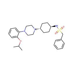 CC(C)Oc1ccccc1N1CCN([C@H]2CC[C@H](NS(=O)(=O)Cc3ccccc3)CC2)CC1 ZINC000101091845