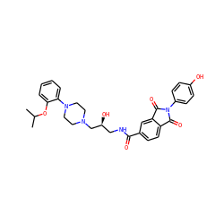 CC(C)Oc1ccccc1N1CCN(C[C@@H](O)CNC(=O)c2ccc3c(c2)C(=O)N(c2ccc(O)cc2)C3=O)CC1 ZINC000026267921