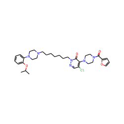 CC(C)Oc1ccccc1N1CCN(CCCCCCCn2ncc(Cl)c(N3CCN(C(=O)c4ccco4)CC3)c2=O)CC1 ZINC000027108567