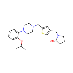 CC(C)Oc1ccccc1N1CCN(Cc2cc(CN3CCCC3=O)cs2)CC1 ZINC000013445405