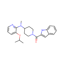 CC(C)Oc1cccnc1N(C)C1CCN(C(=O)c2cc3ccccc3[nH]2)CC1 ZINC000005963111