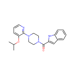 CC(C)Oc1cccnc1N1CCN(C(=O)c2cc3ccccc3[nH]2)CC1 ZINC000005963112