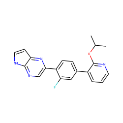 CC(C)Oc1ncccc1-c1ccc(-c2cnc3[nH]ccc3n2)c(F)c1 ZINC000224780960