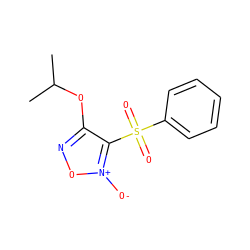 CC(C)Oc1no[n+]([O-])c1S(=O)(=O)c1ccccc1 ZINC000058583095