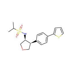 CC(C)S(=O)(=O)N[C@@H]1COC[C@@H]1c1ccc(-c2cccs2)cc1 ZINC000043171626