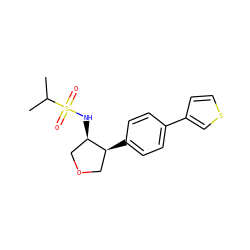 CC(C)S(=O)(=O)N[C@@H]1COC[C@@H]1c1ccc(-c2ccsc2)cc1 ZINC000043171623