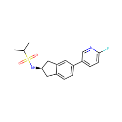 CC(C)S(=O)(=O)N[C@@H]1Cc2ccc(-c3ccc(F)nc3)cc2C1 ZINC000034658850