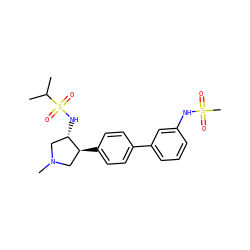 CC(C)S(=O)(=O)N[C@H]1CN(C)C[C@@H]1c1ccc(-c2cccc(NS(C)(=O)=O)c2)cc1 ZINC000038226507
